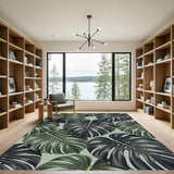 Large Tropical Leaf Collage Rug