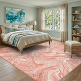 Pink Abstract Marble Area Rug