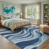 Wave Blue Wave Coastal Area Rug