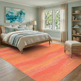 Abstract Area Orange Vibrant Orange Wave Abstract Area Rug