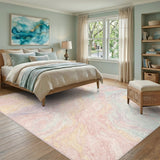 Pastel Pink Marble Swirl Area Rug