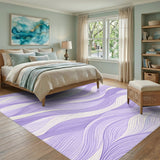 Purple Wavy Flow Abstract Area Rug