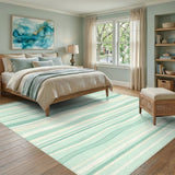 Teal Coastal Waves Area Rug