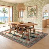 ODIKA Tropical Pineapple Washable Area Rug, Low Pile Non-Slip Boho Rug
