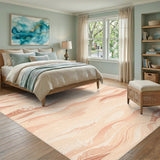 Beige Coastal Wave Anchor Area Rug