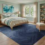 Blue Marble Swirl Area Rug
