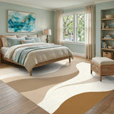 Wavy Brown Tan Abstract No. 3 Area Rug