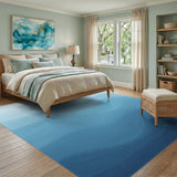 Blue Layered Wave Area Rug