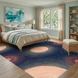 Navy Coral Orbit Dot Area Rug