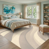 Beige Abstract Wave No. 7 Area Rug