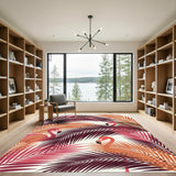 Flamingo Palm Tropical Jungle Composition Rug
