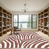 Rich Burgundy Zebra Stripe Texture Rug