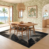 ODIKA Washable Tropical Palm Leaf Area Rug, Non-Slip Low Pile Modern Boho Carpet
