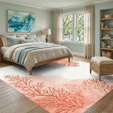 Coral Branch Washable Area Rug