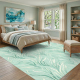 Teal Sea Grass Coastal Area Rug