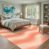 Orange Wavy Ripple Abstract Area Rug