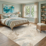 Beige Neutral Abstract Strokes Area Rug