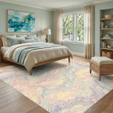 Pastel Marble Swirl Abstract Area Rug