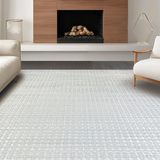 Ultra Soft Area Rug, Non Slip, Stain Resistant, Washable Area Rugs for Living Room, Bedroom, Elegant Light Grey Bubble Motif(Gray)