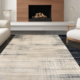 Ultra Soft Area Rug, Non Slip, Stain Resistant, Washable Area Rugs for Living Room, Bedroom, Trendy Minimalist Geometric Checkers(Gray)