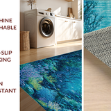 Ultra Soft Area Rug, Non Slip, Stain Resistant, Washable Area Rugs for Living Room, Bedroom, Ocean Floor Sensory Play Mat(Blue)