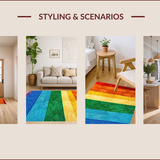 Ultra Soft Area Rug, Non Slip, Stain Resistant, Washable Area Rugs for Living Room, Bedroom, Modern Geometric Neutral Living Room Jute Rug(Red)