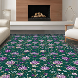 Ultra Soft Area Rug, Non Slip, Stain Resistant, Washable Area Rugs for Living Room, Bedroom, Artistic Pastel Floral Composition(Green)