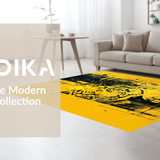 Ultra Soft Area Rug, Non Slip, Stain Resistant, Washable Area Rugs for Living Room, Bedroom, Radiant Abstract Animal Texture(Yellow)