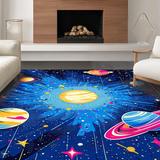 Ultra Soft Area Rug, Non Slip, Stain Resistant, Washable Area Rugs for Living Room, Bedroom, Charming Cosmic Fantasy Illustration(Blue)