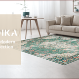 Ultra Soft Area Rug, Non Slip, Stain Resistant, Washable Area Rugs for Living Room, Bedroom, Vintage Inspired Green Aesthetic(Green)