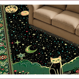 Ultra Soft Area Rug, Non Slip, Stain Resistant, Washable Area Rugs for Living Room, Bedroom, Rustic Zodiac-Inspired Art Design(Black)