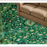 Ultra Soft Area Rug, Non Slip, Stain Resistant, Washable Area Rugs for Living Room, Bedroom, Chic Nature-Inspired Floral Motif(Green)