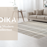 Ultra Soft Area Rug, Non Slip, Stain Resistant, Washable Area Rugs for Living Room, Bedroom, Cottage Style Subtle Plaid Charm(Beige)