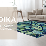 Ultra Soft Area Rug, Non Slip, Stain Resistant, Washable Area Rugs for Living Room, Bedroom, Rustic Tropical Print Arrangement(Blue)