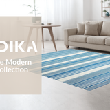 Ultra Soft Area Rug, Non Slip, Stain Resistant, Washable Area Rugs for Living Room, Bedroom, Distinctive Casual Harmony Design(Blue)
