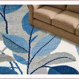 Ultra Soft Area Rug, Non Slip, Stain Resistant, Washable Area Rugs for Living Room, Bedroom, Tropical Pattern Outdoor Patio Stain-Resistant Carpet(Blue)