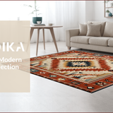 Ultra Soft Area Rug, Non Slip, Stain Resistant, Washable Area Rugs for Living Room, Bedroom, Cultural Heritage Abstract Patterns(Red)