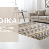 Ultra Soft Area Rug, Non Slip, Stain Resistant, Washable Area Rugs for Living Room, Bedroom, Inviting Warm Toned Stripe Composition(Orange)