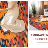 Ultra Soft Area Rug, Non Slip, Stain Resistant, Washable Area Rugs for Living Room, Bedroom, Luxurious Color Block Design(Orange)