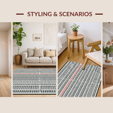 Ultra Soft Area Rug, Non Slip, Stain Resistant, Washable Area Rugs for Living Room, Bedroom, Artistic Black and White Visual Play(Brown)