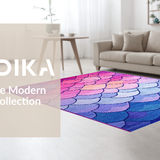 Ultra Soft Area Rug, Non Slip, Stain Resistant, Washable Area Rugs for Living Room, Bedroom, Serene Aquatic Color Blend(Purple)