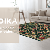 Elegant Dark Green Botanical Print(Green)