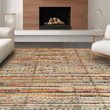 Ultra Soft Area Rug, Non Slip, Stain Resistant, Washable Area Rugs for Living Room, Bedroom, Stylish Textured Geometric Arrangement(Orange)