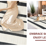 Ultra Soft Area Rug, Non Slip, Stain Resistant, Washable Area Rugs for Living Room, Bedroom, Vibrant Minimalist Lattice Pattern(Beige)