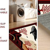 Ultra Soft Area Rug, Non Slip, Stain Resistant, Washable Area Rugs for Living Room, Bedroom, Artistic Red Nautical Illustration(Red)