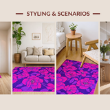 Ultra Soft Area Rug, Non Slip, Stain Resistant, Washable Area Rugs for Living Room, Bedroom, Elegant Rich Color Statements(Purple)