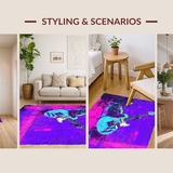 Ultra Soft Area Rug, Non Slip, Stain Resistant, Washable Area Rugs for Living Room, Bedroom, Stylish Abstract Expressionist Rug(Purple)