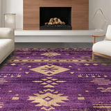 Ultra Soft Area Rug, Non Slip, Stain Resistant, Washable Area Rugs for Living Room, Bedroom, Elegant Earthy Color Harmony(Purple)