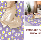 Ultra Soft Area Rug, Non Slip, Stain Resistant, Washable Area Rugs for Living Room, Bedroom, Delightful Colorful Petal Design(Purple)