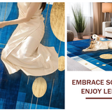 Elegant Stained Glass Inspired Motif(Blue)